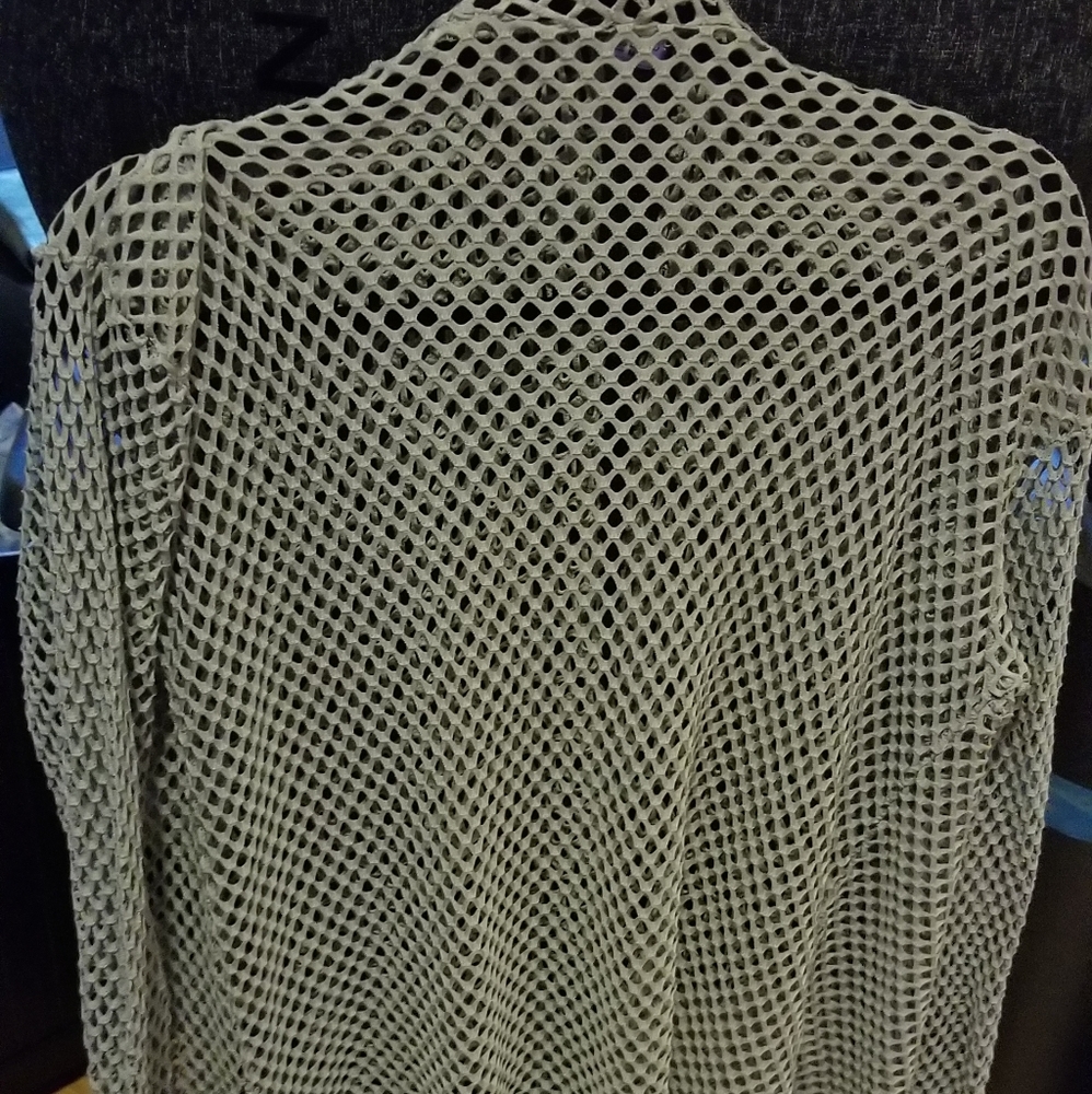 Gray Mesh Cardigan - Picture 2 of 2